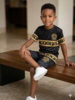 Kids Luxury Black Gold Co-Ord Set - Image 3